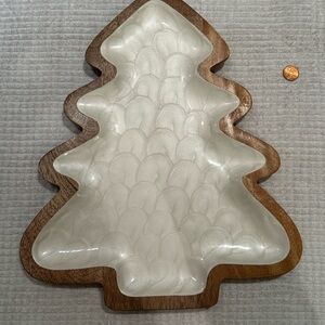 Wooden Christmas Tree Serving Tray
